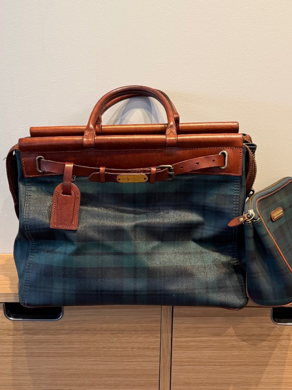 Vintage Polo Ralph Lauren Satchel with Cosmetic Pouch